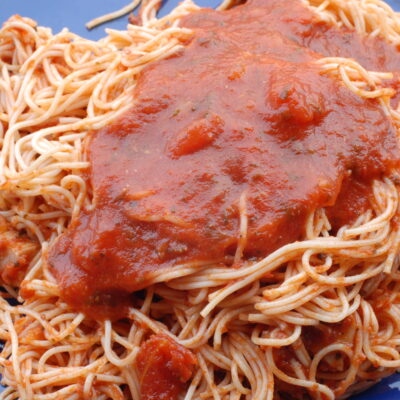 roast chicken with curried pumpkin pasta