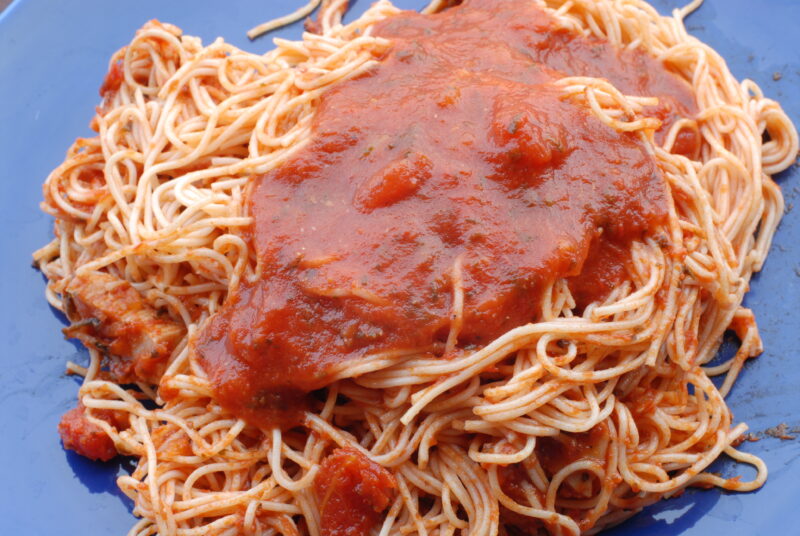 roast chicken with curried pumpkin pasta