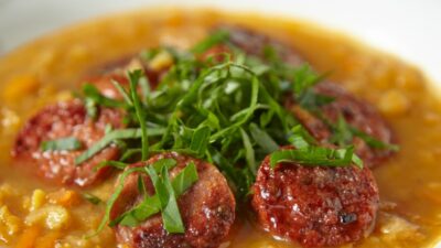 apple and yellow lentil soup