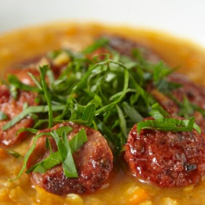 apple and yellow lentil soup