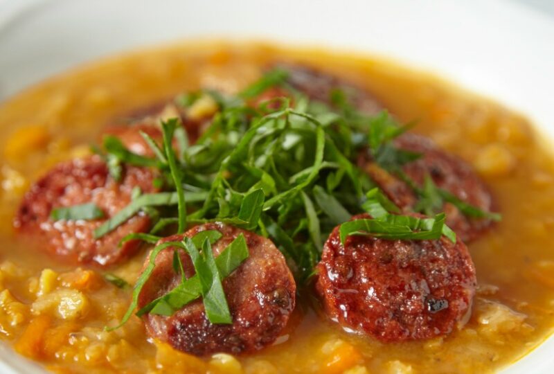 apple and yellow lentil soup