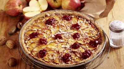 apple cranberry upsidedown tart