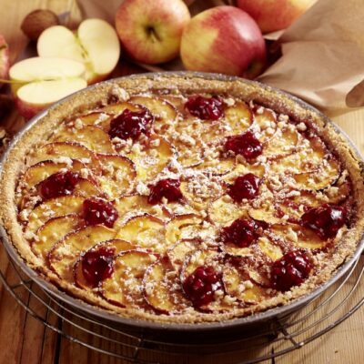 apple cranberry upsidedown tart