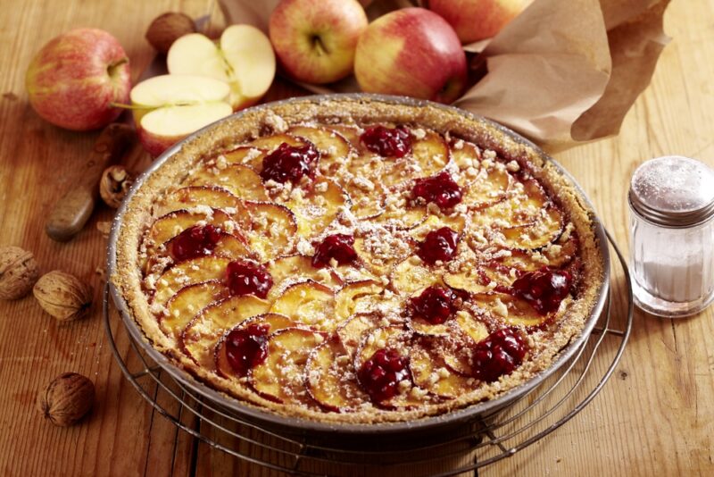 apple cranberry upsidedown tart