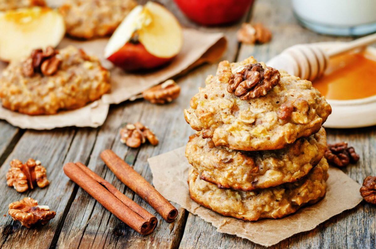 apple honey oat cookies