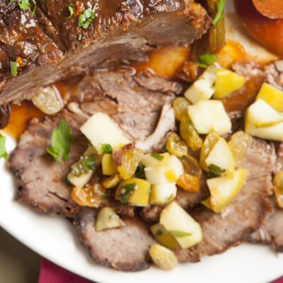 Apple raisin gremolata