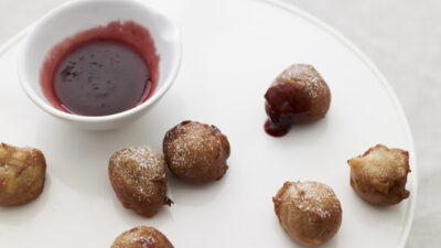 Apple Zeppole with Jelly Dipping Sauce