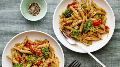 Arugula Walnut Pesto Pasta horizontal