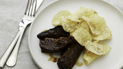 Asian BBQ Beef Ribs with Seasoned Chips