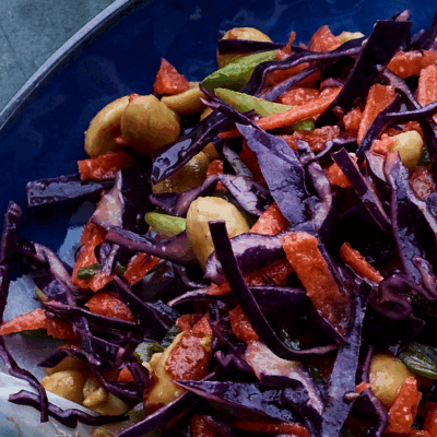 Asian slaw with red cabbage