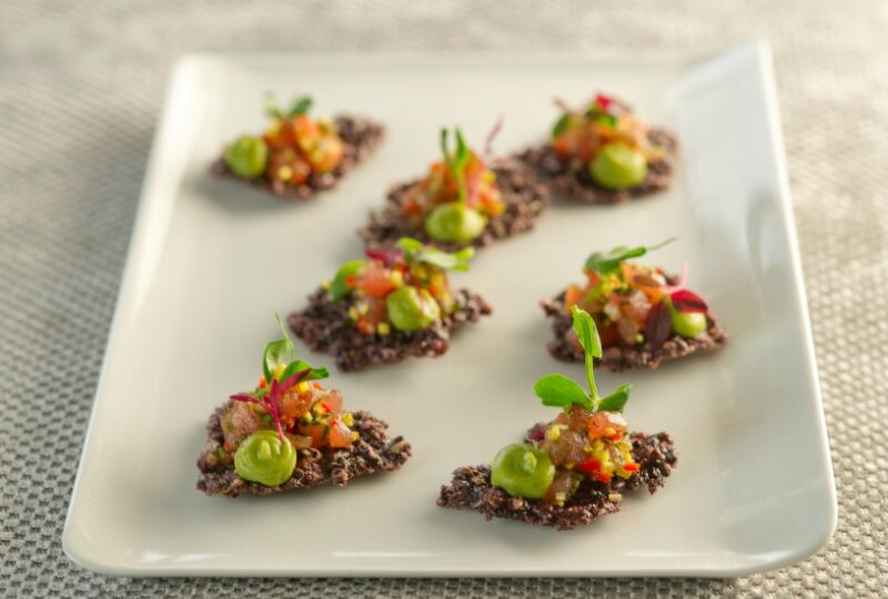 Asian Tuna Tartare On Crispy Rice Crackers