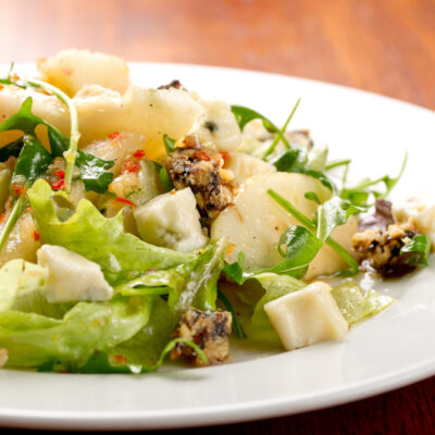 baby greens, pear, walnut and blue cheese salad.jpg