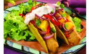 Baja Fish Tacos with Onion Mango Salsa