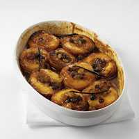 Baked Peaches with Golden Raisins