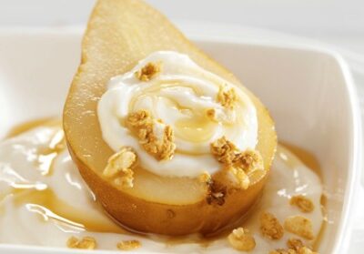 Baked Pears with Vanilla Yogurt and Granola