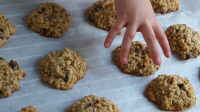 Banana Chocolate Oatmeal Muffin Top Cookies