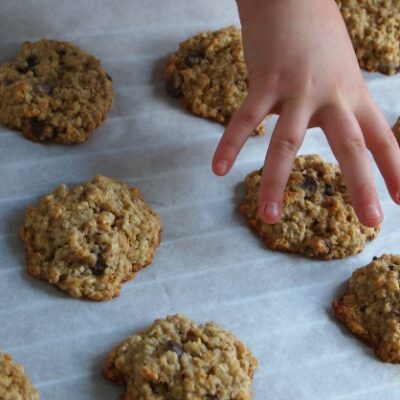 Banana Chocolate Oatmeal Muffin Top Cookies
