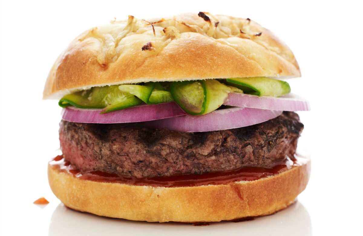 BBQ Beef Burger with Quick Pickles