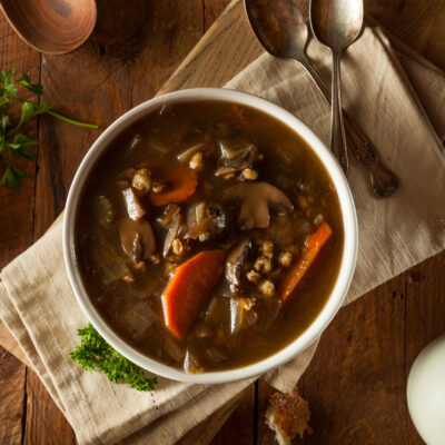 Beef and Mushroom Barley Soup in and Instant Pot