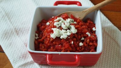 beet-farro-risotto-with-goat-cheese
