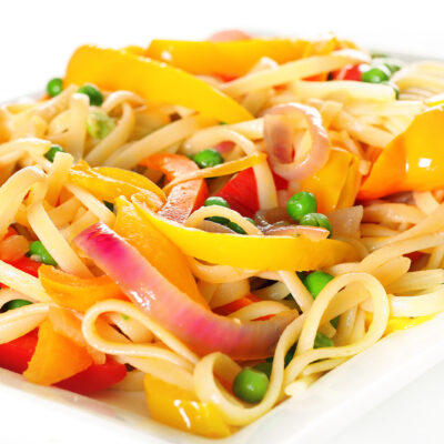 bell pepper and linguini salad