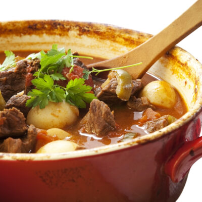 Slow cooker beer cholent