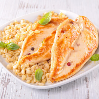 Baked Chicken with Apples and Barley