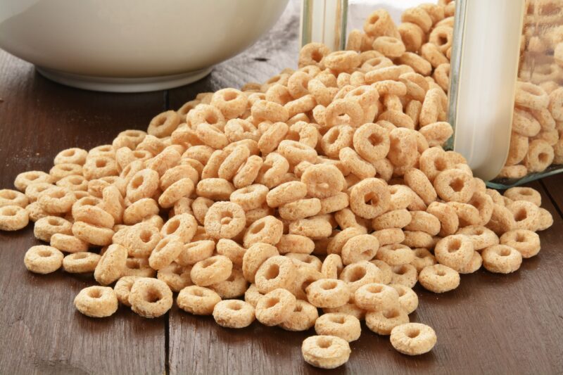spilled cheerios cereal