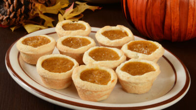mini pecan pumpkin pies