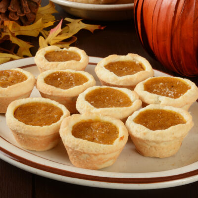 mini pecan pumpkin pies