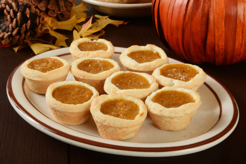 mini pecan pumpkin pies