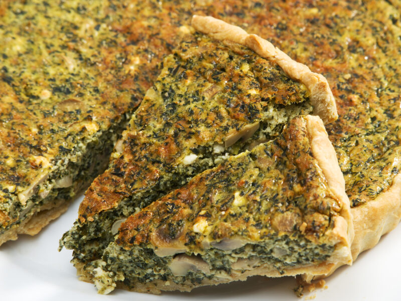 spinach mushroom quiche