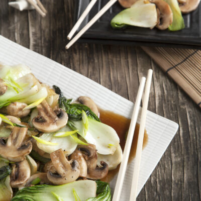 Asian Bok Choy and Mushrooms with Tofu