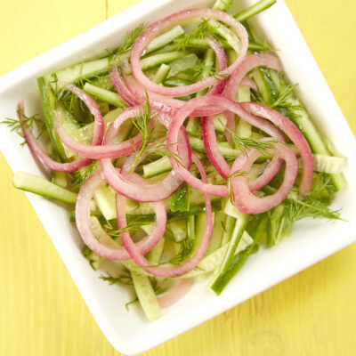 Cucumber Dill Pickled Red Onion Slaw