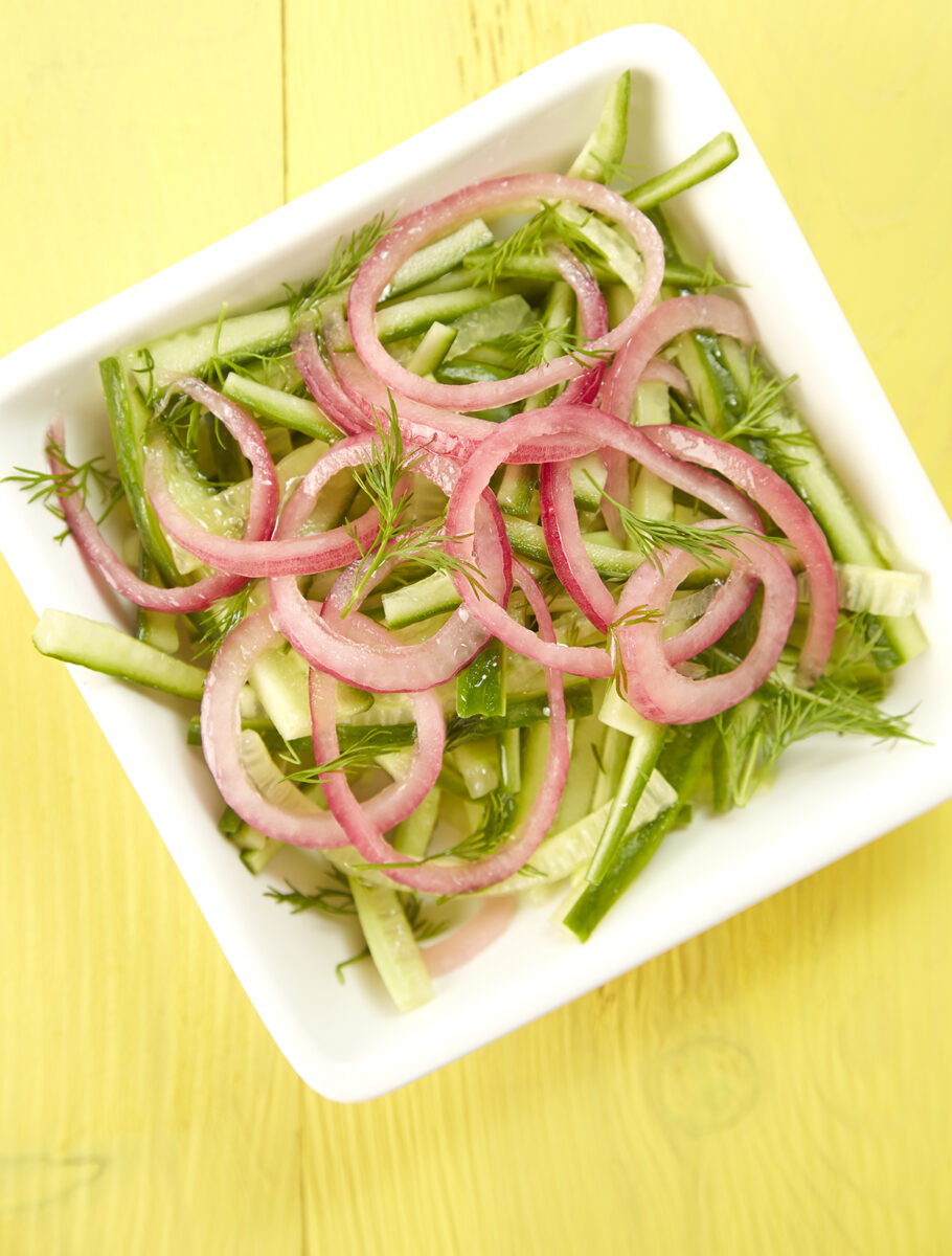 Cucumber Dill Pickled Red Onion Slaw