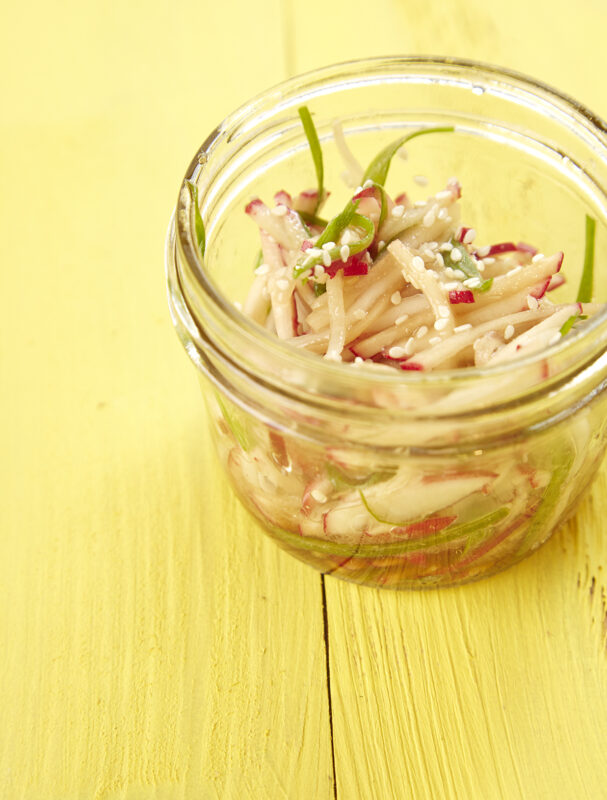 Radish Scallions Sesame Seed Slaw