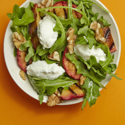 Grilled Peach and Goat Cheese Salad