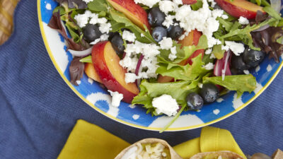 Blueberry, Peach, and Goat Cheese Wrap or Salad