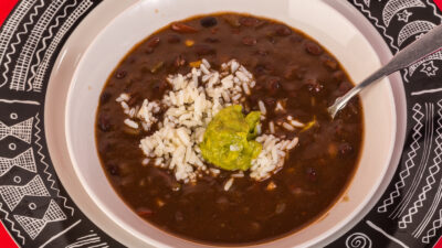 Cheese and black bean soup