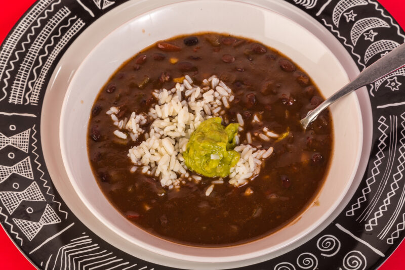 Cheese and black bean soup