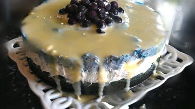 Triple Layer Blue and White Mousse Cake - specially for Yom Haatzamut - Israel's Independence Day