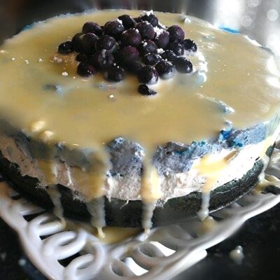 Triple Layer Blue and White Mousse Cake - specially for Yom Haatzamut - Israel's Independence Day