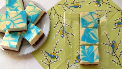 blue swirl cheesecake