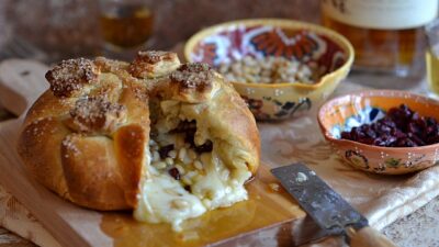 Bourbon Pine Nut Camembert en Croute