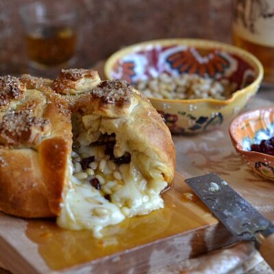 Bourbon Pine Nut Camembert en Croute