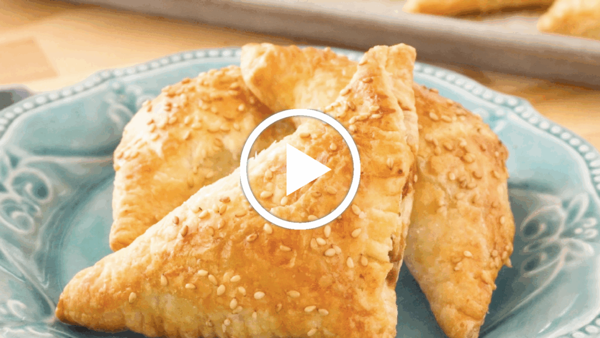 Bourekas filled with mushrooms and onions