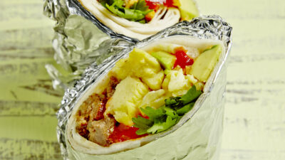 Breakfast Egg and Kosher Chorizon Burrito