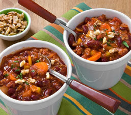 Brilliant Chili Topped with Walnuts