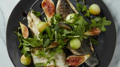 Bronzino With Fig-Mint Salad