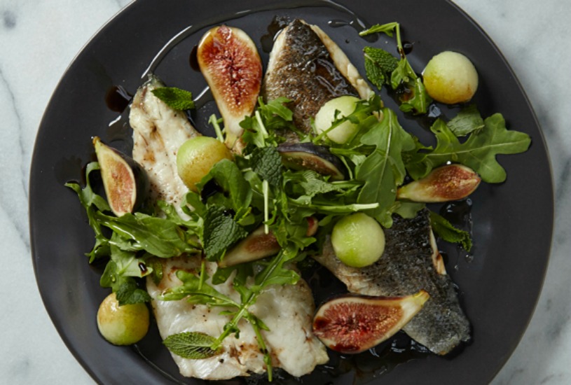 Bronzino With Fig-Mint Salad